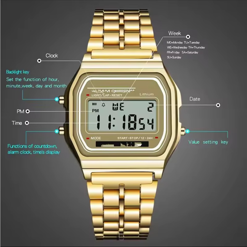 Water Resistance Led Digital Watch